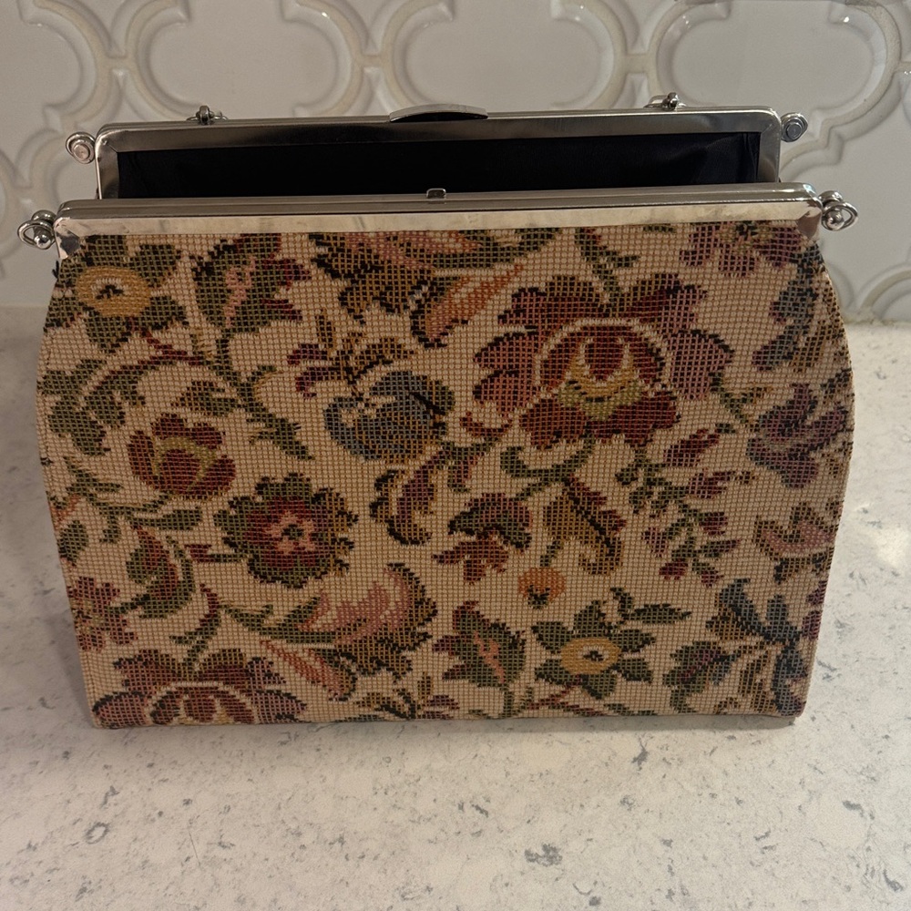 Vintage Floral Tapestry Clutch